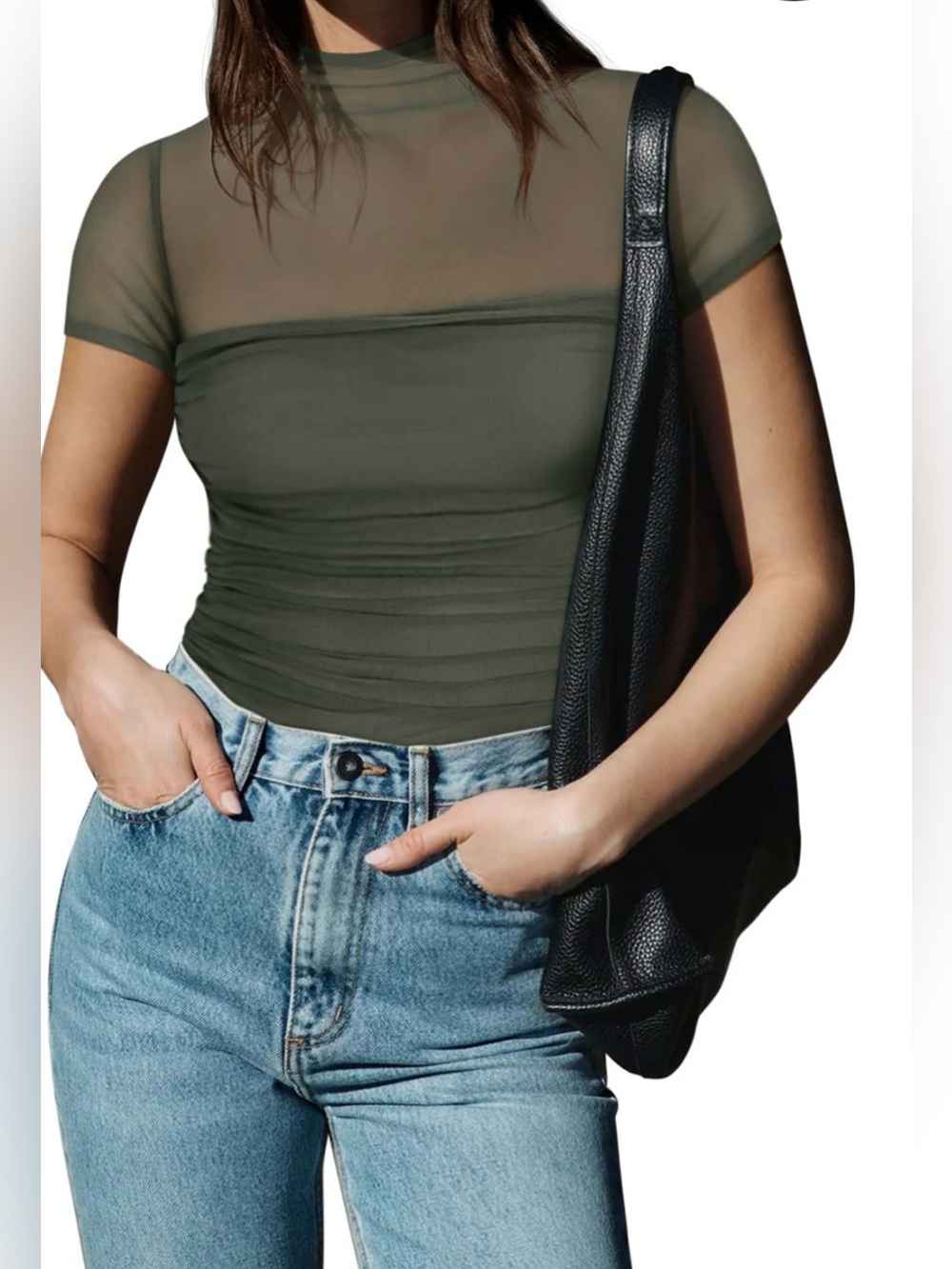 ReoRia Veiled Allure High Neck Top Women’s Size Medium - Picture 3 of 8